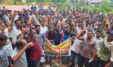 पटवारी भर्ती परीक्षा में धांधली का आरोप लगाते हुए छात्र संगठनों ने दिया ज्ञापन