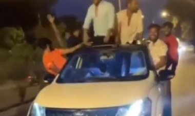 कार से कर रहे थे खतरनाक स्टंट, पुलिस ने पकड़ा