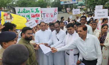 ईसाई समाज ने मणिपुर में शांति बहाल की मांग को लेकर पैदल मार्च निकाला1