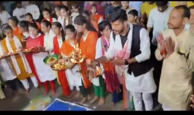 भारत माता की आरती उतारकर विद्यार्थी परिषद ने मनाया अखण्ड भारत दिवस