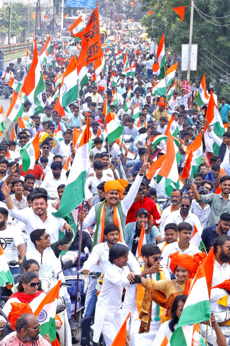आन-बान-शान से निकली भाजयुमो की भव्य तिरंगा यात्रा, जगह जगह हुआ स्वागत