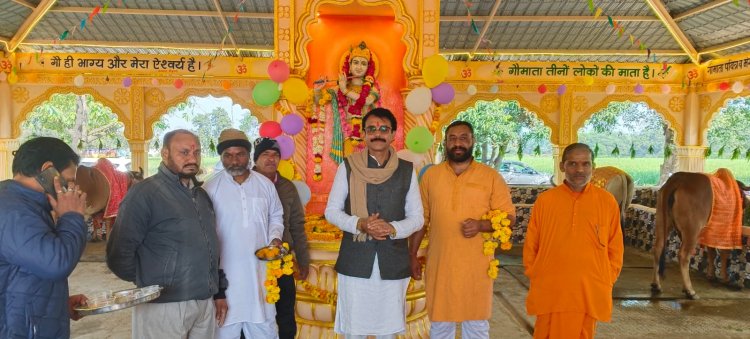 सप्त गौ मंदिर में आकर्षण का केन्द्र रही कपिला गाय -मांगल्य मंदिर में जिले का पहला गौमंदिर शुरु, गायों का कराया 56 भोग