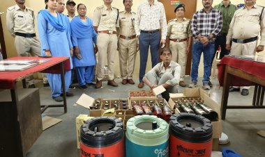 पानी के केन में हो रही थी शराब  की होम डिलिवरी, 9 पेटी सहित एक आरोपी गिरफ्तार