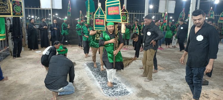 रतलाम: अंगारों पर भारी पड़ी आस्था, हुसैन टेकरी पर चेहल्लुम का आयोजन धधकते अंगारों पर चले हजारो जायरीन