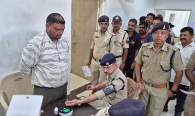 पुलिस विभाग के अधिकारी, कर्मचारियों के लिए स्वास्थ्य शिविर का आयोजन 205 लोगों को जांच उपचार एवं परामर्श दिया गया