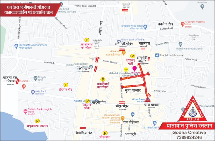 नाहरपुरा से चांदनीचौक तक आटो की नो एंट्री, पार्किंग भी बढाई -दीपावली की ग्राहकी और भीड़ को देखते हुए यातायात के विशेष इंतजाम किए, 31 अक्टूबर तक लागू रहेगा डायवर्शन प्लान