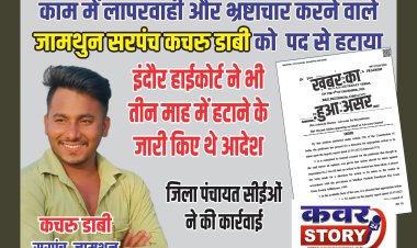 काम में लापरवाही और भ्रष्टाचार करने वाले जामथुन सरपंच कचरु डाबी को  पद से हटाया, जिला पंचायत सीईओं ने की कार्रवाई