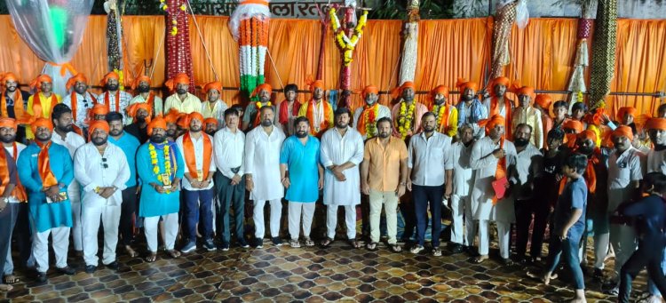 छडी़ निशान का हुआ सामुहिक पूजन, अम्बर परिवार जवाहर व्यायाम शाला परिवार ने  23 छडी़ निशाना का किया विधिवत  पूजन